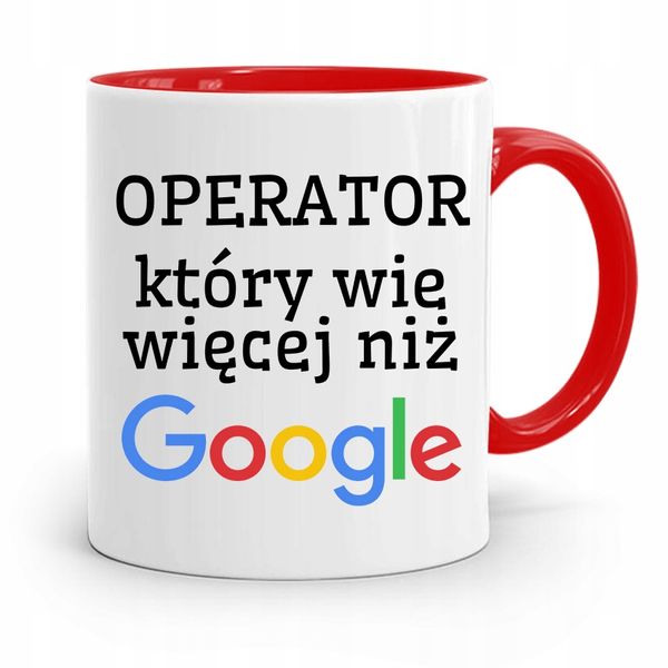 Dla Operatora Kubek Czerwony Prezent Na Urodziny Z Nadrukiem Ze Zdjęciem zdjęcie 1