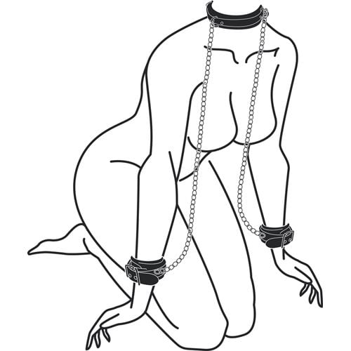 kajdanki leather collar with handcuffs na Arena.pl