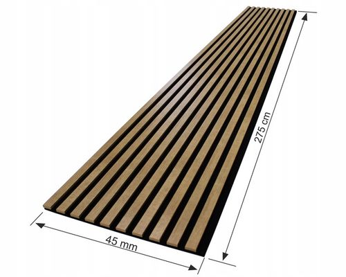 Lamele ścienne 275 x 45 cm - na czarnym filcu Dąb Santa, Champagne i inne na Arena.pl