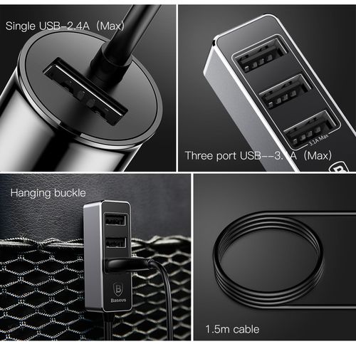 ŁADOWARKA SAMOCHODOWA BASEUS ENJOY TOGETHER 4X USB na Arena.pl