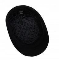 Kaszkiet Męski Klasyczny Wełniany Flauszowy z podszewką Ciepły Czarny 57cm