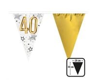 girlanda flagi foliowe "40" 30 x 20 cm, 6 m.