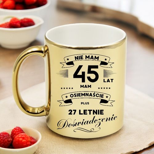 KUBEK ZŁOTY PREMIUM PREZENT NA 45 URODZINY ORYGINALNY UPOMINEK na Arena.pl