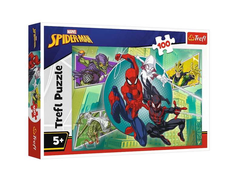 Puzzle - 100 - Pajęcza maska - Disney Marvel Spiderman - Trefl 16519 zdjęcie 1