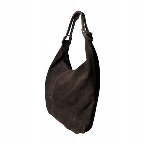 CZEKOLADOWA ZAMSZOWA TOREBKA WOREK CIEMNY BRĄZ TOREBKA ZAMSZ NATURALNY na Arena.pl