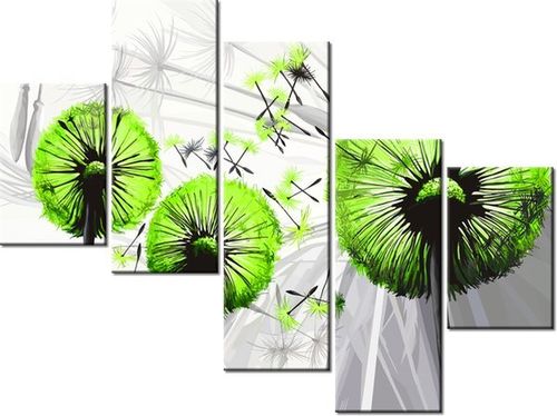 100 75CM OBRAZ 5 ELEM DMUCHAWCE KOLORZE LIMONKI ŚCIENNY na Arena.pl