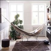 BAWEŁNIANY DUŻY HAMAK W STYLU BOHO DOM i OGRÓD PLECIONE FRĘDZLE ELEGANCKI