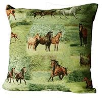 Poszewka dekoracyjna Konie Zielona Poduszka 45X45CM