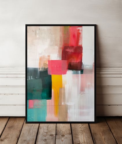 Plakat ramka abstrakcja malarska 40x50 cm w czarnej ramie na Arena.pl