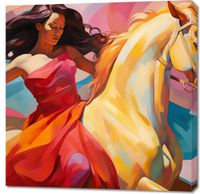 Obraz 90x90cm Taniec na Wietrznym Koniu