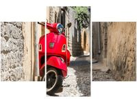 90X60CM OBRAZ CZERWONY SKUTER