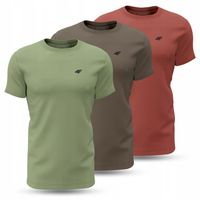 KOSZULKA MĘSKA 4F T-SHIRT BAWEŁNIANY NA CO DZIEŃ LIMITOWANA ZESTAW 3PAK