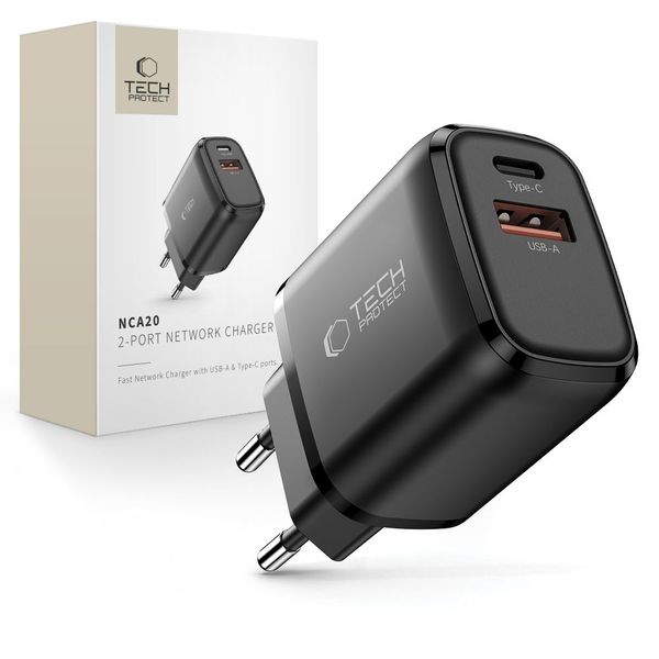 Ładowarka Sieciowa TECH-PROTECT NCA20 2xUSB 20W PD QC3.0 zdjęcie 1
