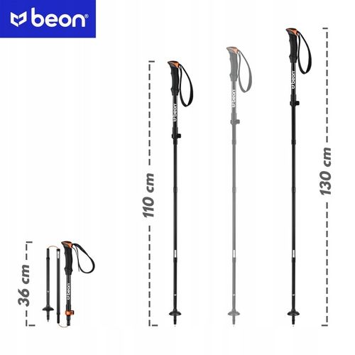 KIJE TREKKINGOWE SKŁADANE REGULOWANE KIJKI W GÓRY TURYSTYCZNE BEON FOLD na Arena.pl