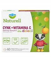 Naturell Cynk + Witamina C dla dzieci tabletki do żucia 60 sztuk