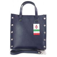 Skórzana torba do ręki ,kółka dżety, Vera Pelle Granatowa SB369BS KEMER