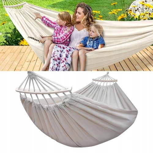 HAMAK OGRODOWY XXL BRAZYLIJSKI dwuosobowy WZMOCNIONY DRĄŻEK 260 x 155 cm na Arena.pl