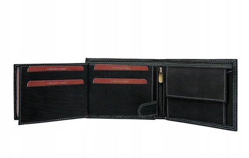 poziomy portfel z elementami jeansu, skóra naturalna nubuk - always wild na Arena.pl