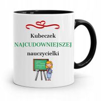 Kubek Czarny Prezent Dzień Nauczyciela Cudownej Z Nadrukiem Ze Zdjęciem