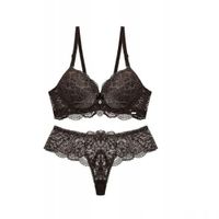 Komplet Bielizny Damskiej Koronkowy Brązowy 42/95C