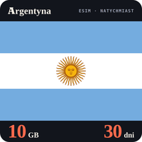 Karta eSIM Internet Argentyna 10 GB na 30 dni - bez rejestracji