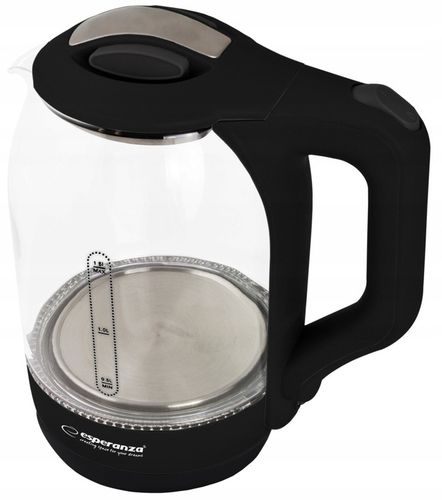 CZAJNIK ELEKTRYCZNY 1500W SZKLANY 1,7L CZARNY LED na Arena.pl