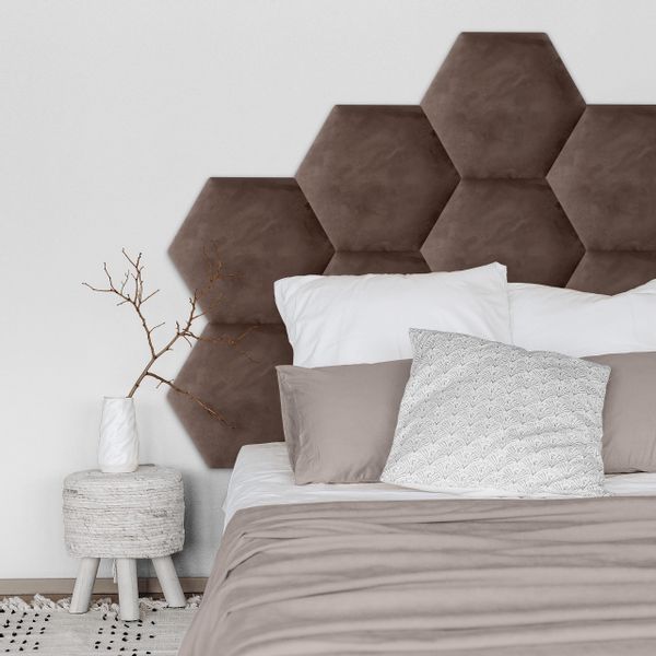 PANELE TAPICEROWANE PLASTER MIODU Heksagon BRĄZOWY 35cm x 40cm zdjęcie 7