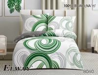 Pościel ELWAY satyna bawełniana 160x200cm ZIELONE KOŁA