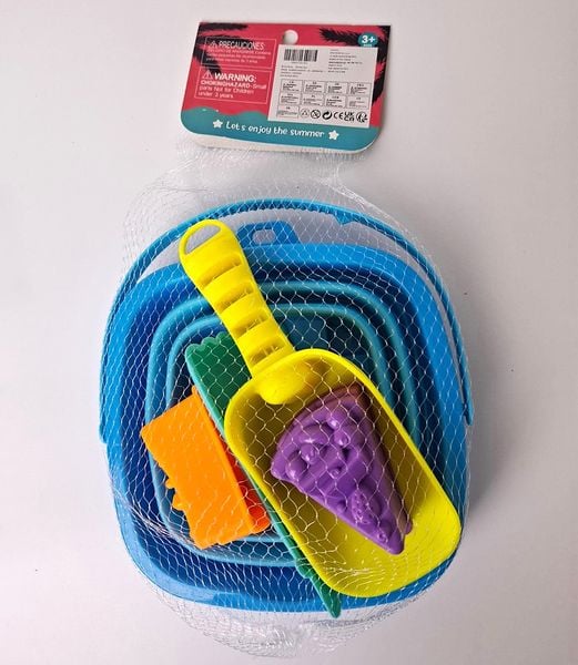 wiaderko do piaskownicy z zabawkami - niebieski zdjęcie 6