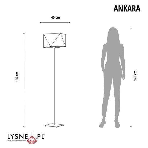 Dziecięca lampa podłogowa z różowym abażurem ANKARA zdjęcie 3