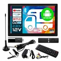 Telewizor SMART Android TV 16 cali WiFi BT USB HDMI DVBT2 230V 12V Netflix