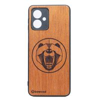 Drewniane Etui Bewood do Motorola G54 5G NIEDŹWIEDŹ MERBAU
