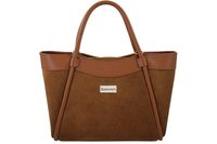 Elegancka torebka ze skóry zamszowej - Brązowa jasna