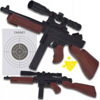 ZABAWKA KARABIN MASZYNOWY JAK TOMMY GUN MANUAL CELOWNIK LUNETA GRATIS KULKI