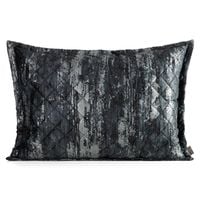 Poszewka Blink 43 50x70 cm czarna welwet geometryczne srebrne fale