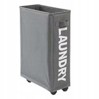 Kosz na Pranie Bieliznę Zabawki Mata do Jogi na Kółkach Składany Wąski