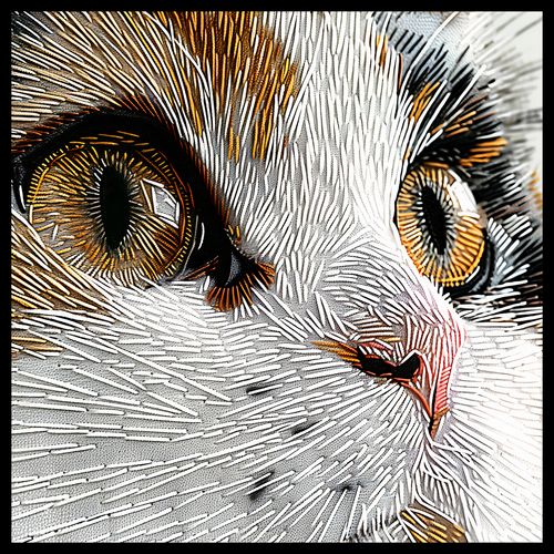 Plakat 70x70cm Nitkowany Kot na Arena.pl