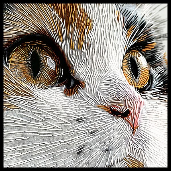 Plakat 70x70cm Nitkowany Kot zdjęcie 2