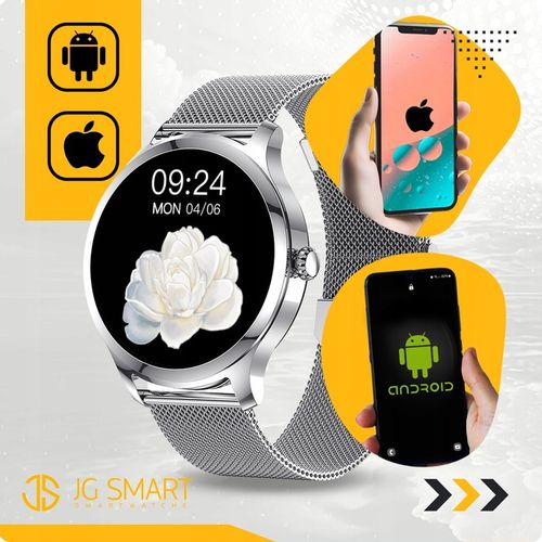SMARTWATCH DAMSKI DLA KOBIETY MENU PL ROZMOWY SMART WATCH SREBRNY 2 PASKI na Arena.pl