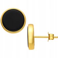 ZŁOTY MĘSKI KOLCZYK, KOLCZYK SZTYFT WKRĘTKA CZARNY DLA MĘŻCZYZNY SREBRO 925