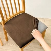 Pokrowiec Na Siedzisko 40X40Cm  Kakaowy Brąz Welur Elastyczny [26L2]