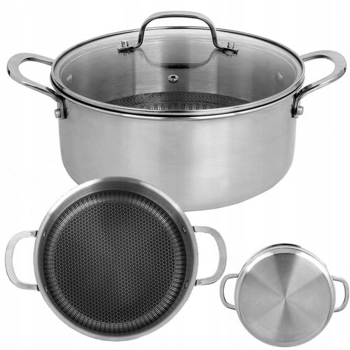 GARNEK POWŁOKA NON STICK STRUKTURA PLASTRA MIODU HEXAGONAL HYBRID 4,3L 24CM na Arena.pl