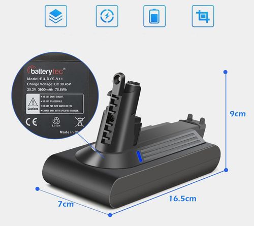 Akumulator Batterytec do Dyson DS-V11B, 18,5 x 11,3 x 9,2 cm na Arena.pl