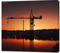 Obraz 100x90cm Zmierzch Nad Dźwigiem