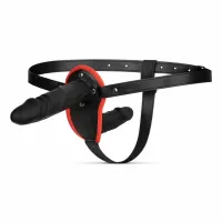 fetish collection zestaw double strap-on czarny silikon regulowany