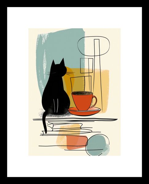 Plakat 13x18cm Kot i Kawa zdjęcie 3