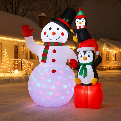 Bałwan dmuchany świecący oświetlenie świąteczne zewnętrzne dekoracja ogrodu na Arena.pl