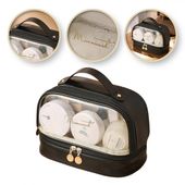 kosmetyczka organizer na kosmetyki czarna dwupoziomowa 23x13,5x16cm ks115cz