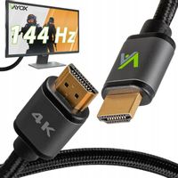KABEL PRZEWÓD HDMI 2.0 HIGH SPEED 48bit TV PC PRO 3D 4K FHD/144Hz VAYOX 10m
