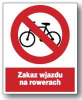 ZZO-38 ZNAK TABLICZKA BHP Zakaz wjazdu na rowerach